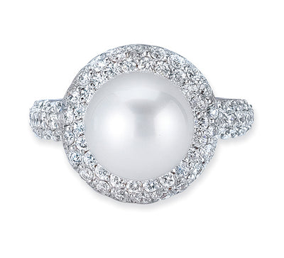 Di Mare Rare Pearl and Diamond Fashion Ring Jewelry Style 18RO509D