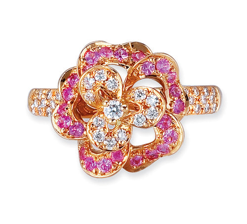 Gelato Color Gemstone and Diamond Fashion Ring Style 18RO211RD