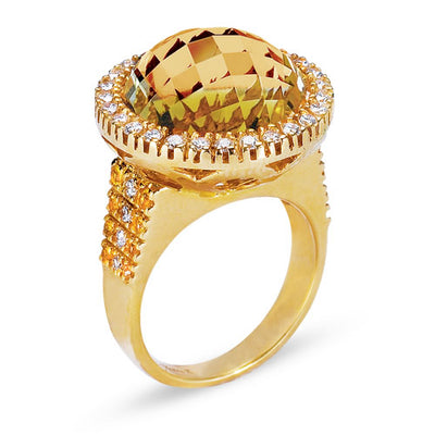 Gelato Color Gemstone and Diamond Fashion Ring Style 18RO392D