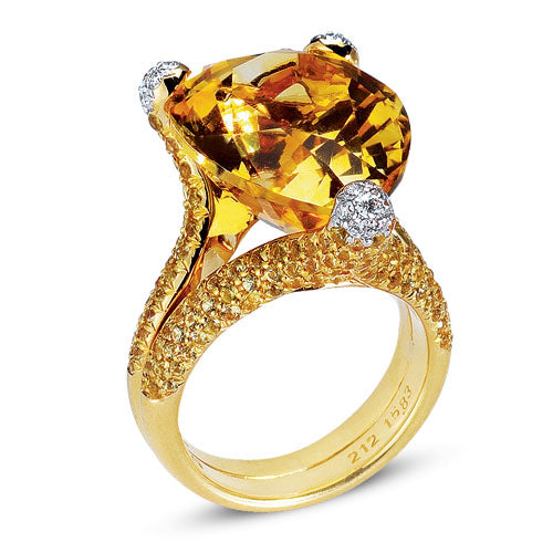 Gelato Color Gemstone and Diamond Fashion Ring Style 18RO884D