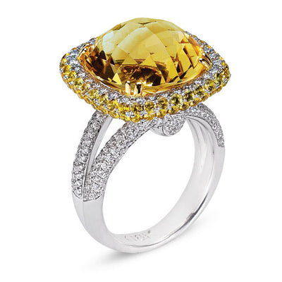 Gelato Color Gemstone and Diamond Fashion Ring Style 18RO5144DCT