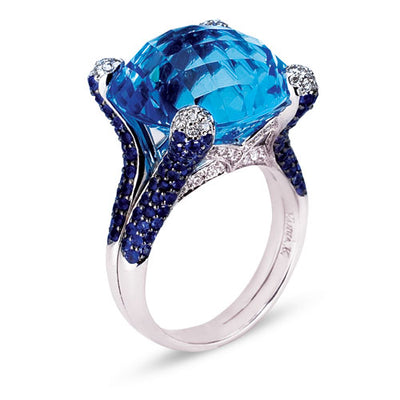 Gelato Color Gemstone and Diamond Fashion Ring Style 18RO890D