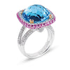 Gelato Color Gemstone and Diamond Fashion Ring Style 18RO5144DBT