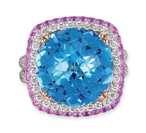 Gelato Color Gemstone and Diamond Fashion Ring Style 18RO5144DBT