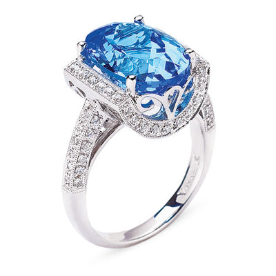 Gelato Color Gemstone and Diamond Fashion Ring Style 18RG56217D