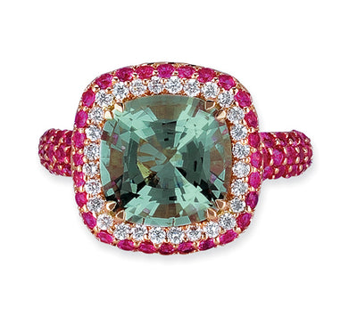 Gelato Color Gemstone and Diamond Fashion Ring Style 18RO385SD