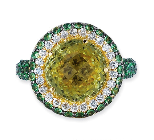 Gelato Color Gemstone and Diamond Fashion Ring Style 18RO397D