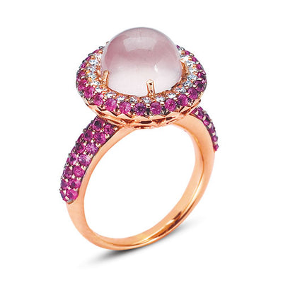 Gelato Color Gemstone and Diamond Fashion Ring Style 18RO507D