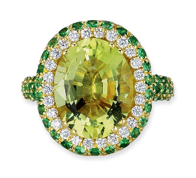 Gelato Color Gemstone and Diamond  Fashion Ring Style 18RO510YD
