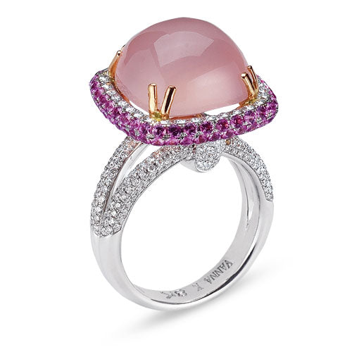 Gelato Color Gemstone and Diamond Fashion Ring Style 18RO5144DR