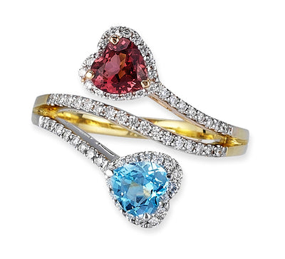 Gelato Color Gemstone and Diamond Fashion Ring Style 18RO543D