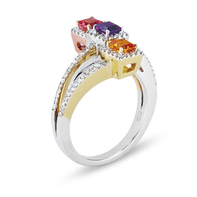 Gelato Color Gemstone and Diamond Fashion Ring  Style 18RO545D