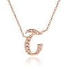 14K ROSE GOLD ARMENIAN INITIAL DIAMOND NECKLACE