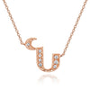 14K ROSE GOLD ARMENIAN INITIAL DIAMOND NECKLACE