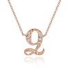 14K ROSE GOLD ARMENIAN INITIAL DIAMOND NECKLACE