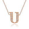 14K ROSE GOLD ARMENIAN INITIAL DIAMOND NECKLACE