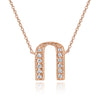 14K ROSE GOLD ARMENIAN INITIAL DIAMOND NECKLACE