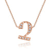 14K ROSE GOLD ARMENIAN INITIAL DIAMOND NECKLACE