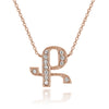 14K ROSE GOLD ARMENIAN INITIAL DIAMOND NECKLACE