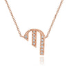 14K ROSE GOLD ARMENIAN INITIAL DIAMOND NECKLACE