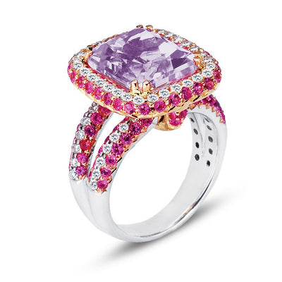 Gelato Color Gemstone and Diamond Fashion Ring Style 18RO897D