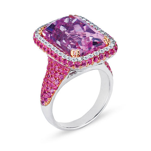 Gelato Color Gemstone and Diamond Fashion Ring Style 18RO898D