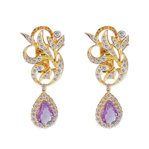 Gelato Color Gemstone and Diamond Earrings Style SKES764AD