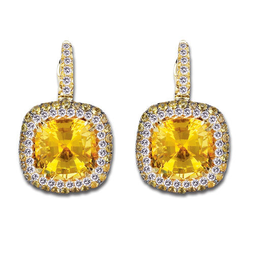 Gelato Color Gemstone and Diamond Earrings Style 18EO376D