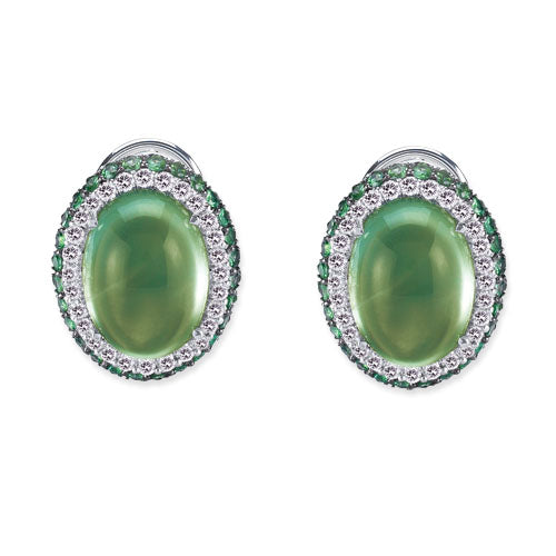 Gelato Color Gemstone and Diamond Earrings Style 18EO542D