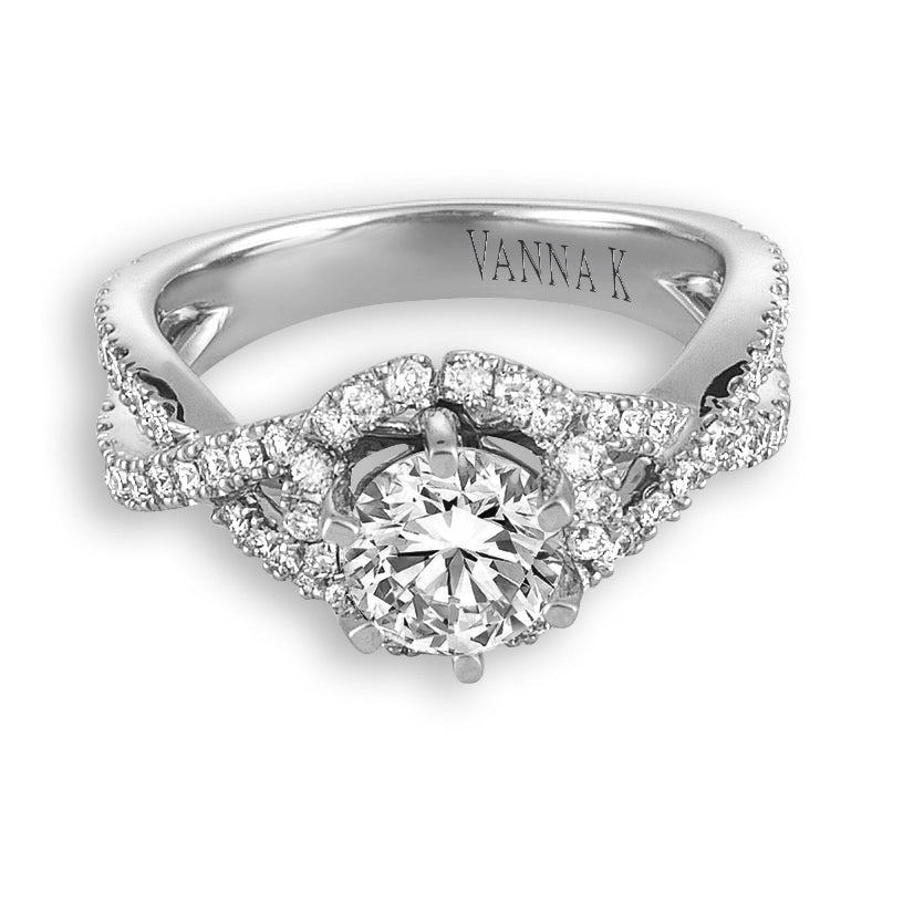 Vintage Inspired Diamond Pave Set Solea Ring Style 18RGL0059DCZ