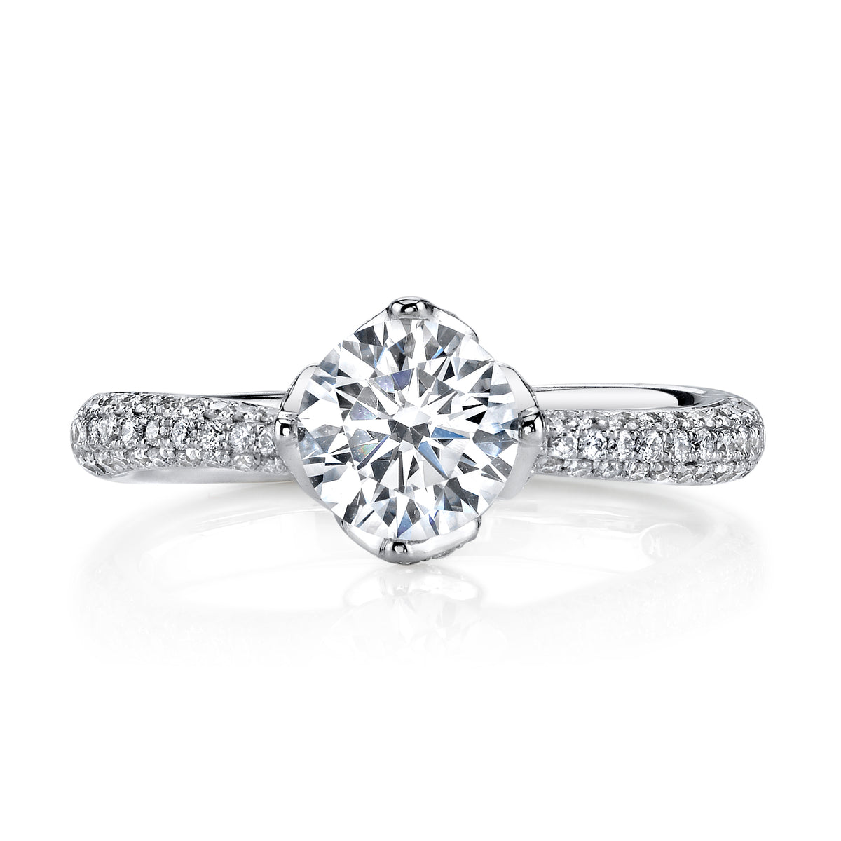 Vintage Inspired Diamond Pave Set Solea Ring Style 18RO5620DCZ