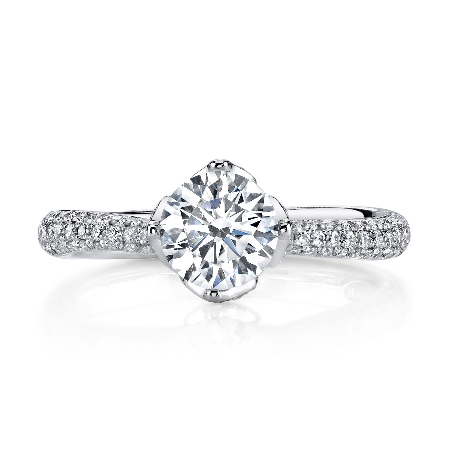 Vintage Inspired Diamond Pave Set Solea Ring Style 18RO5620DCZ