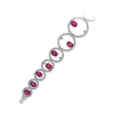 Gelato Color Gemstone and Diamonds Bracelet Style 18DBR70W