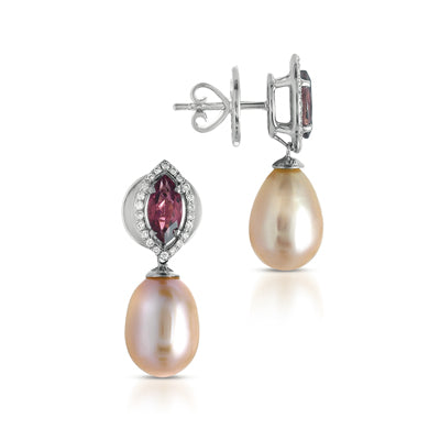 Di Mare Rare Pearl and Diamond Earrings  18ER014D