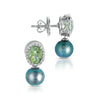 18K Tourmalines and south sea pearl earrings with diamonds 18ER021D