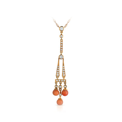 Gelato Color Gemstone and Diamond Necklace Style 18PN00042D
