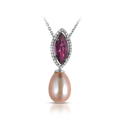 Di Mare Rare Pearl and Diamond Necklace Jewelry Style 18PO014D