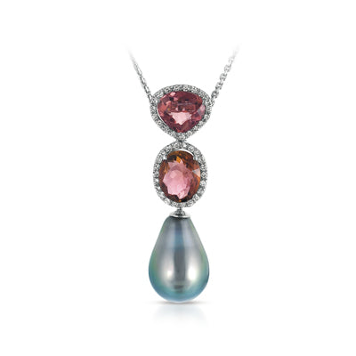 Di Mare Rare Pearl and Diamond Necklace Jewelry Style 18PO017D