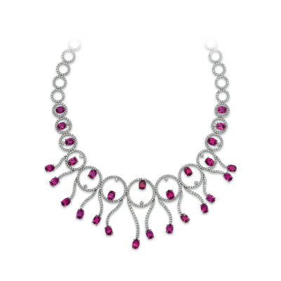 18K DIAMONDS AND TOURMALINE NECKLACE 18DNR70W