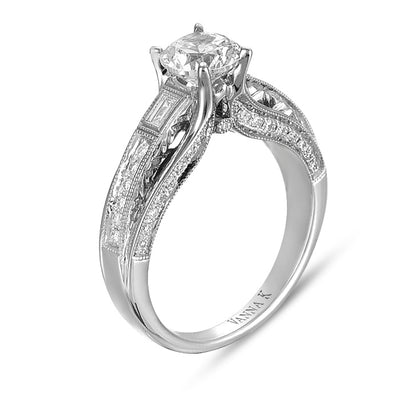 Hand Engraved Perfect Profile Diamond Ring Style 18RGL00173DCZ