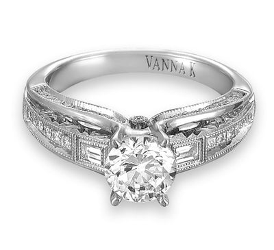 Hand Engraved Perfect Profile Diamond Ring Style 18RGL00173DCZ