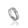 14K WHITE GOLD BRUSHED/MILIGRAIN 6MM WEDDING BAND