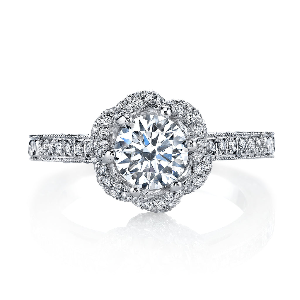 Hand Engraved Perfect Profile Diamond Ring Style 18RGL00238DCZ