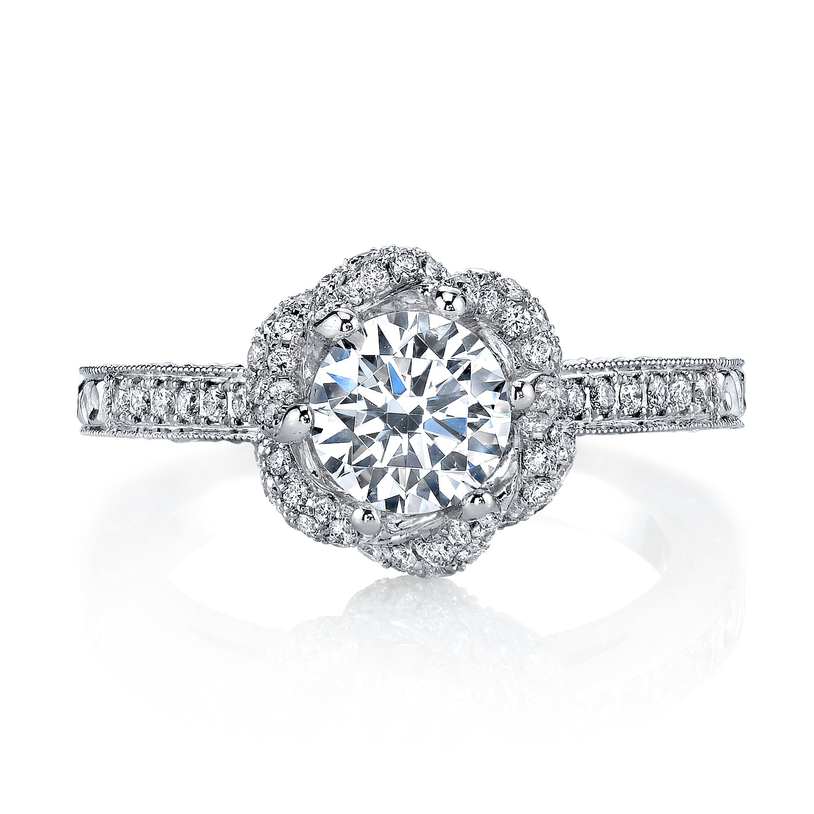 Hand Engraved Perfect Profile Diamond Ring Style 18RGL00238DCZ