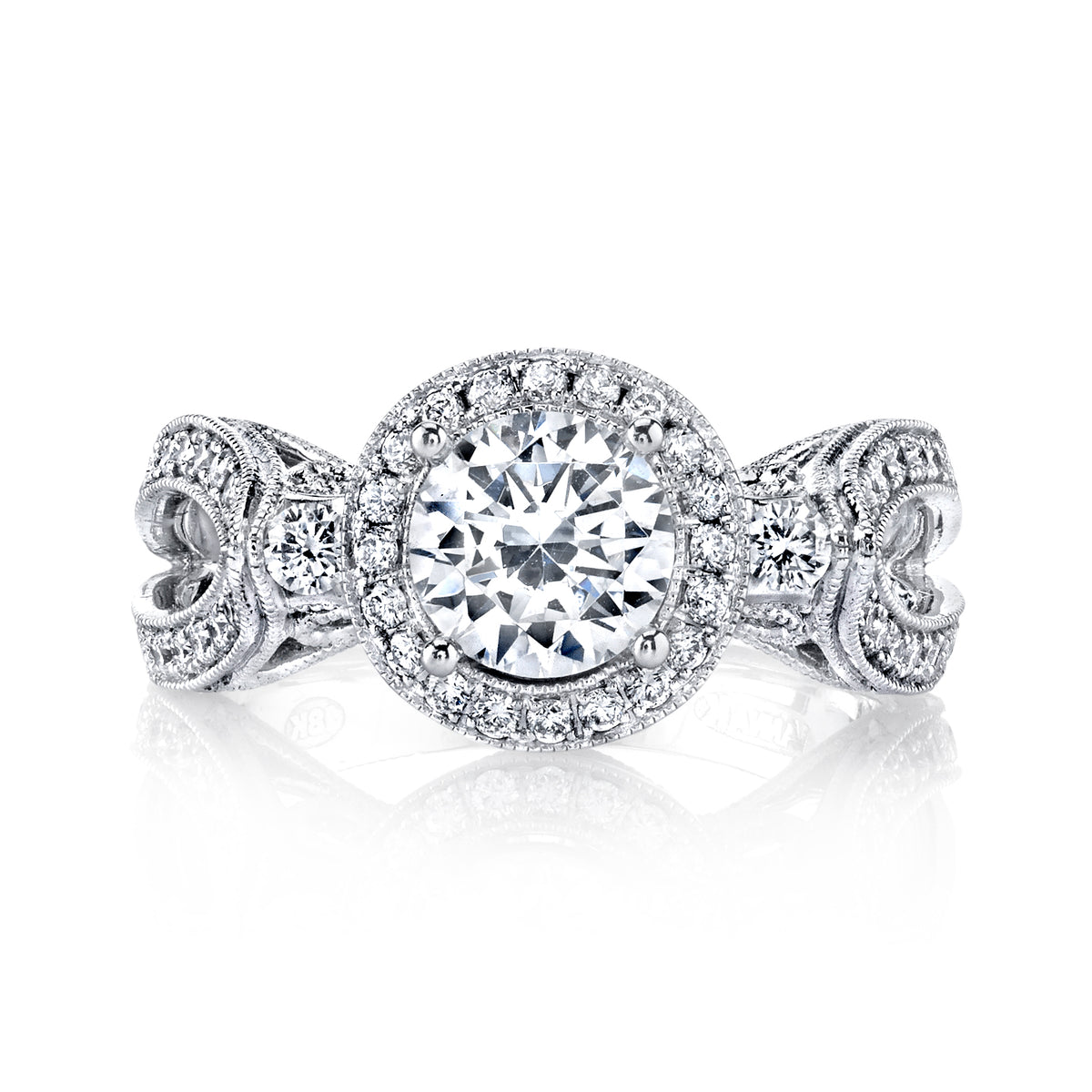 Hand Engraved Perfect Profile Diamond Ring Style 18RGL00205DCZ