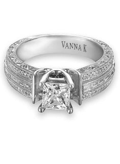 Hand Engraved Perfect Profile Diamond Ring Style 18RGL00192DCZ