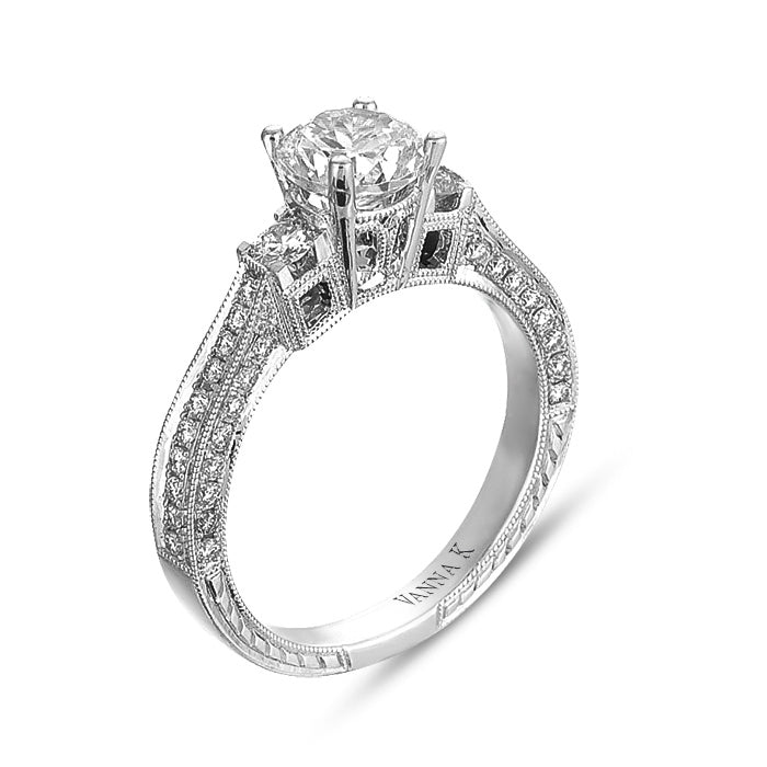 Hand Engraved Perfect Profile Diamond Ring Style 18RGL00168DCZ
