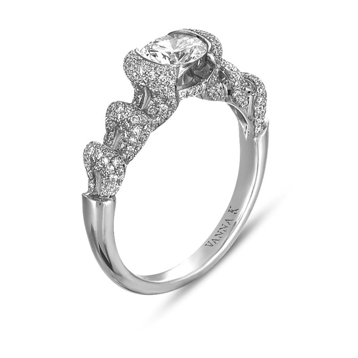 Vintage Inspired Diamond Pave Set Solea Ring Style 18RGG179DCZ