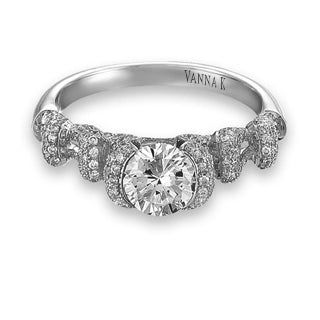 Vintage Inspired Diamond Pave Set Solea Ring Style 18RGG179DCZ
