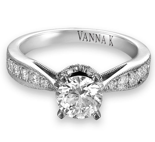 Vintage Inspired Diamond Pave Set Solea Ring Style 18RGL003DCZ